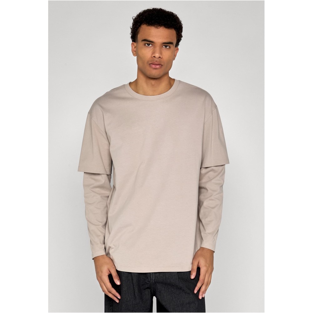 Urban Classics - Oversized Shaped Double Layer Top à manches longues - Gris